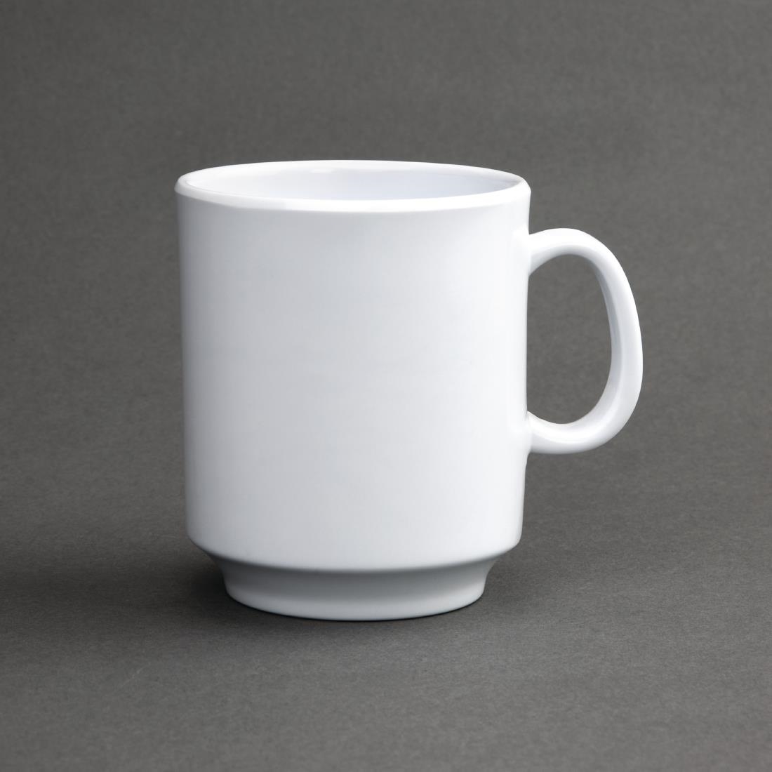 Olympia Kristallon Melamine Mugs White 340ml 12oz (Pack of 6) - Image 3
