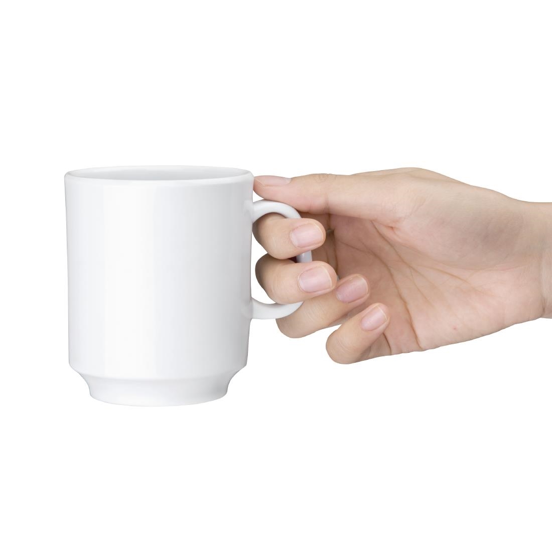 Olympia Kristallon Melamine Mugs White 340ml 12oz (Pack of 6) - Image 2