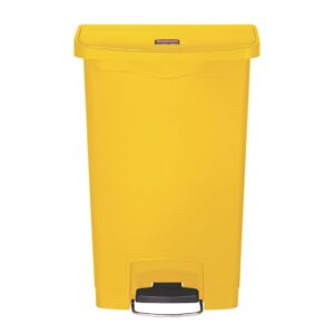 Rubbermaid Slim Jim Front Step-On Pedal Bin Yellow 50Ltr