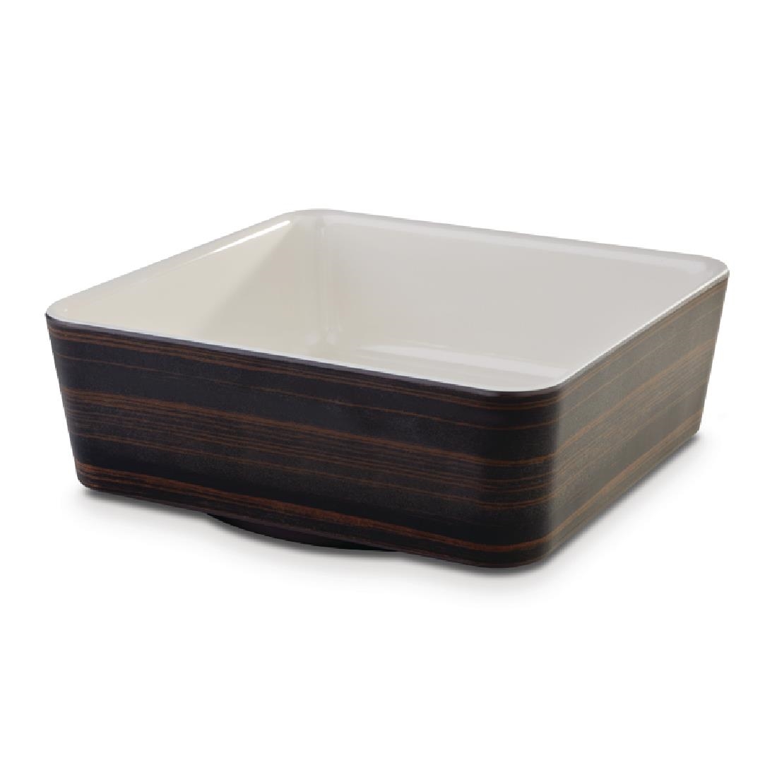 APS+ Melamine Square Bowl Oak and Cream 1.5 Ltr - Image 2
