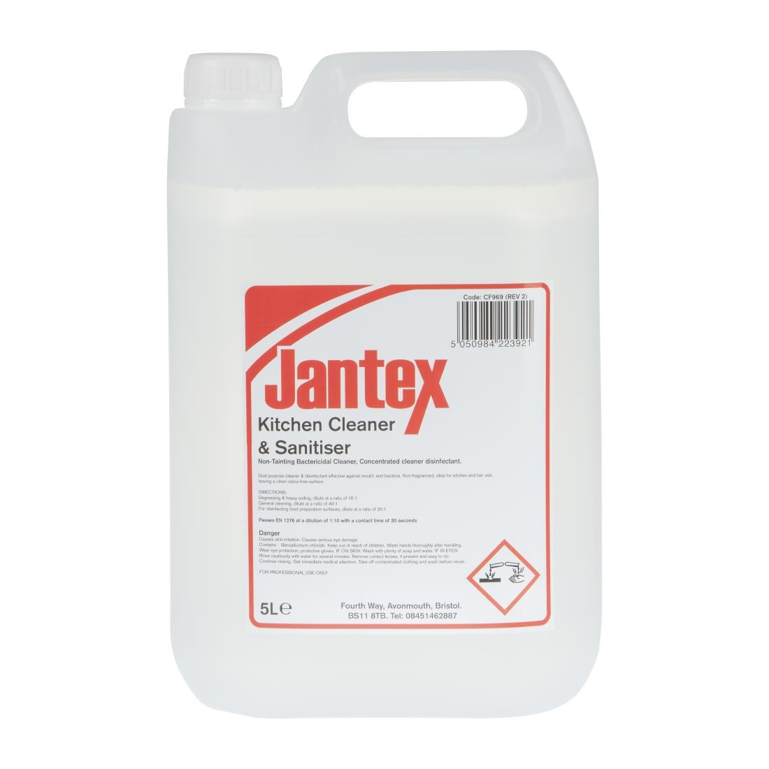 Jantex Kitchen Cleaner and Sanitiser Concentrate 5Ltr (Twin Pack) - Image 5