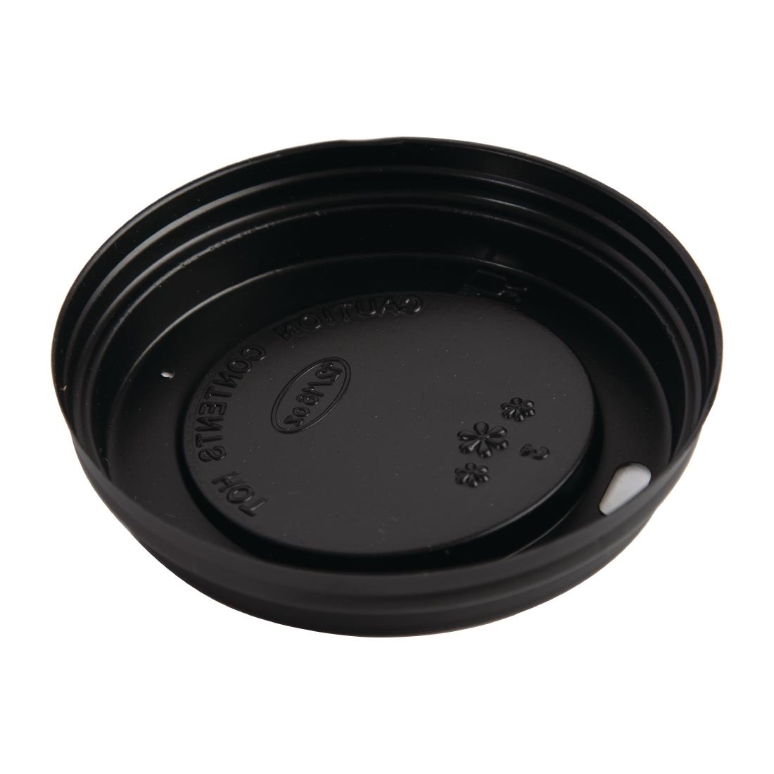 Fiesta Disposable Coffee Cup Lids Black 340ml / 12oz and 455ml / 16oz (Pack of 50)