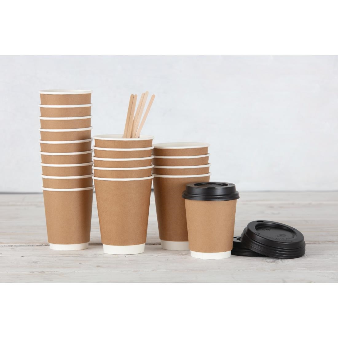 Fiesta Disposable Coffee Cup Lids Black 340ml / 12oz and 455ml / 16oz (Pack of 50) - Image 4