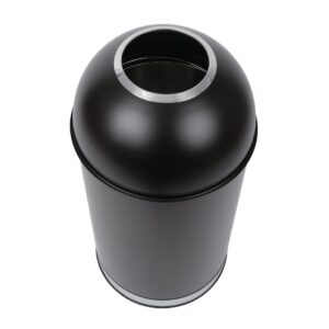 Bolero Steel Open Lid Bullet Bin Black 40Ltr