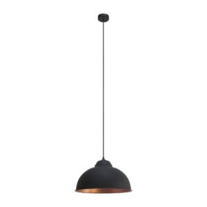 Eglo Truro 2 Steel Vintage Shade Pendant Black and Copper