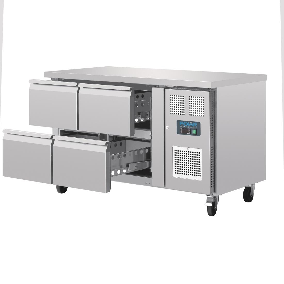Polar U-Series Four Drawer Gastronorm Counter Fridge - Image 3