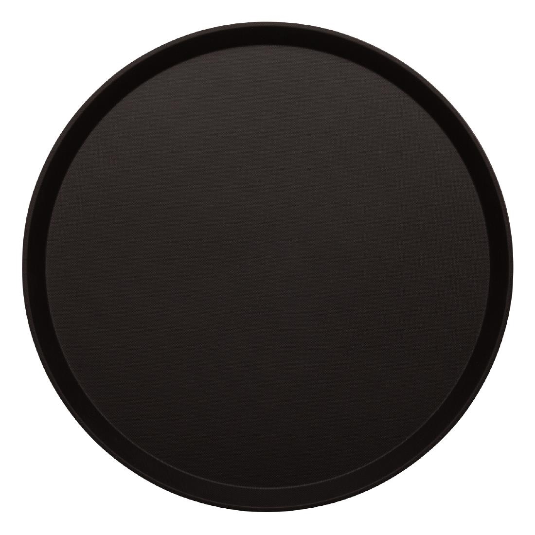 Cambro Treadlite Fibreglass Round Non-Slip Tray Black 405mm - Image 2
