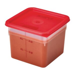 Cambro Camsquare Food Storage Container Lid Red