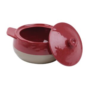 Olympia Red And Taupe Round Casserole Dish 1.8Ltr