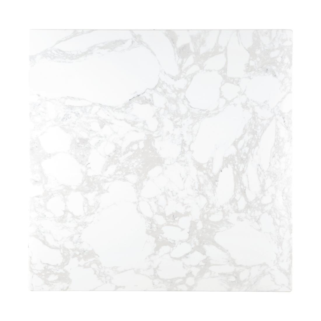 Bolero Square Marble Effect Table Top White 600mm