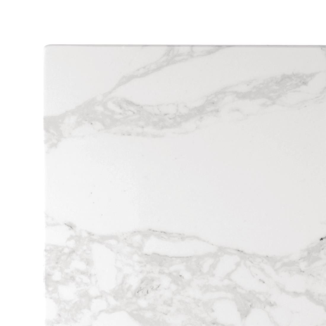 Bolero Square Marble Effect Table Top White 600mm - Image 3