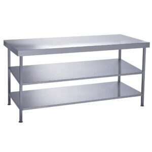Parry Fully Welded Stainless Steel Centre Table 2 Undershelves 1200x600mm
