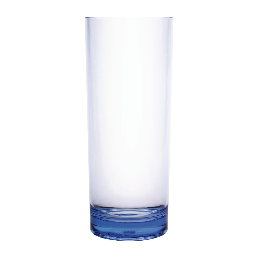 Kristallon Polycarbonate Hi Ball Glasses Blue 360ml (Pack of 6)
