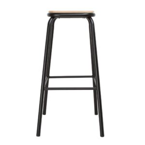 Bolero Cantina High Stools with Wooden Seat Pad Black (Pack of 4)