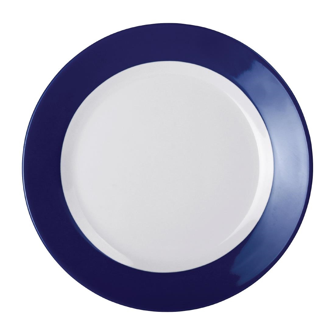 Olympia Kristallon Gala Colour Rim Melamine Plate Blue 260mm (Pack of 6) - Image 4