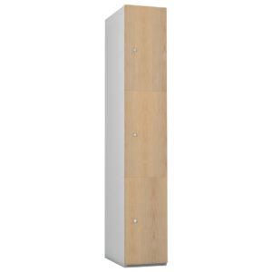 Timberbox Three Door Camlock Locker Ash Finish