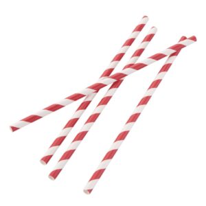 Fiesta Green Compostable Paper Straws Red Stripes (Pack of 250)