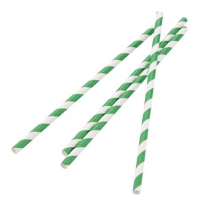 Fiesta Green Compostable Paper Straws Green Stripes (Pack of 250)