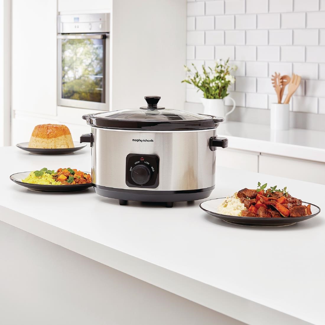 Morphy Richards 6.5l Slow Cooker Brushed Steel urneeds.co.uk