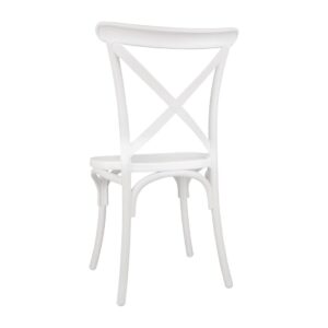 Bolero Polypropylene Cross Back Side Chair White (Pack of 4)