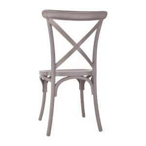 Bolero Polypropylene Cross Back Side Chair Cappuccino (Pack of 4)