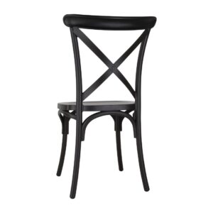 Bolero Polypropylene Cross Back Side Chair Black (Pack of 4)