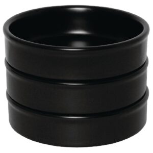 Olympia Mediterranean Stackable Dishes Black 102mm (Pack of 6)