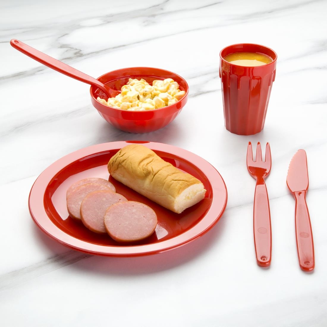 Olympia Kristallon Polycarbonate Fork Red (Pack of 12) - Image 3
