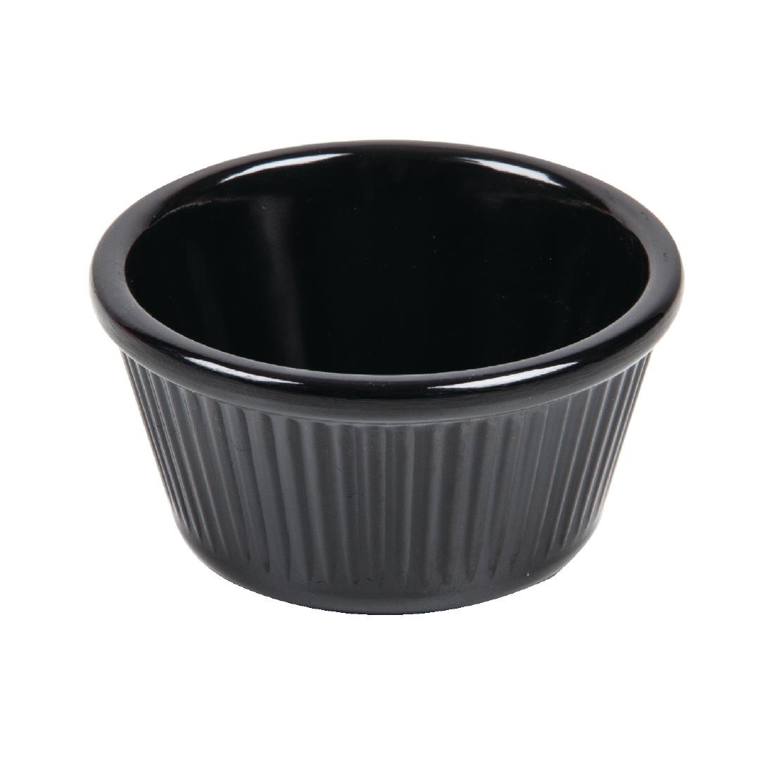 Olympia Kristallon Melamine Fluted Ramekins Black 70mm (Pack of 12) - Image 2