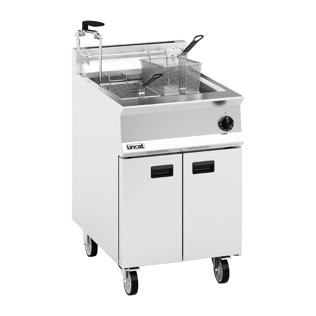 Lincat Opus 800 Single Tank Twin Basket Free Standing Natural Gas Filtration Fryer OG8107/OP - Image 3