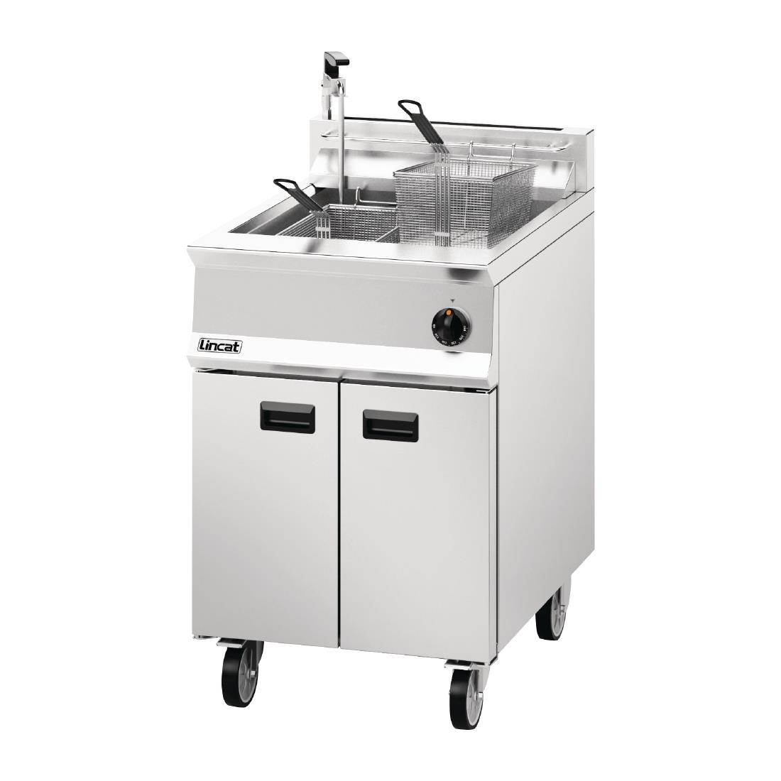 Lincat Opus 800 Single Tank Twin Basket Free Standing Natural Gas Filtration Fryer OG8107/OP