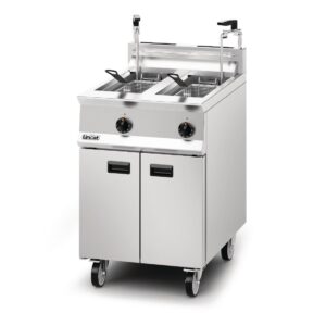 Lincat Opus 800 Twin Tank Twin Basket Free Standing Natural Gas Dual Filtration Fryer OG8111/OP2