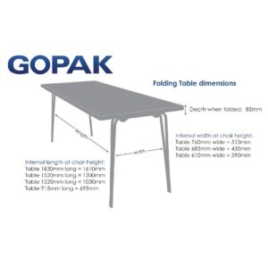 Gopak Contour Folding Table Teak 4ft