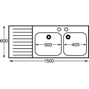 Franke Sissons Stainless Steel Double Sink Left Hand Drainer 1500x600mm