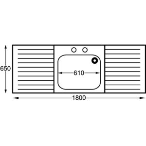 Franke Sissons Stainless Steel Sink Centre Bowl 1800x650mm