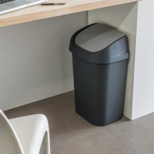 Curver Polypropylene Swing Bin Black 25Ltr