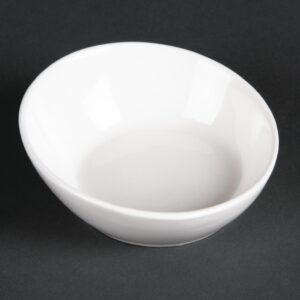 Olympia Lumina Fine China Miniature Sloping Bowls 75mm (Pack of 6)