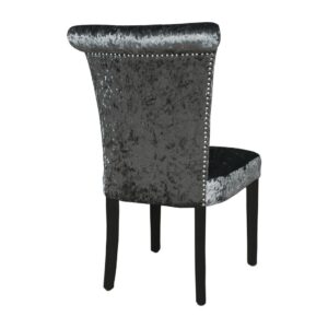 Bolero Olive Grey Crushed Velvet Dining Chair (Pack of 2)