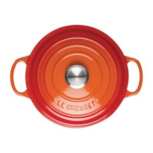 Le Creuset Cast Iron Round Casserole 20cm 2.4Ltr Volcanic Orange