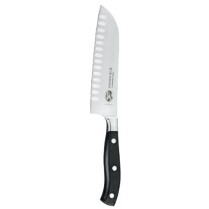 Victorinox Fully Forged Santoku Knife Fluted Blade Black 17cm