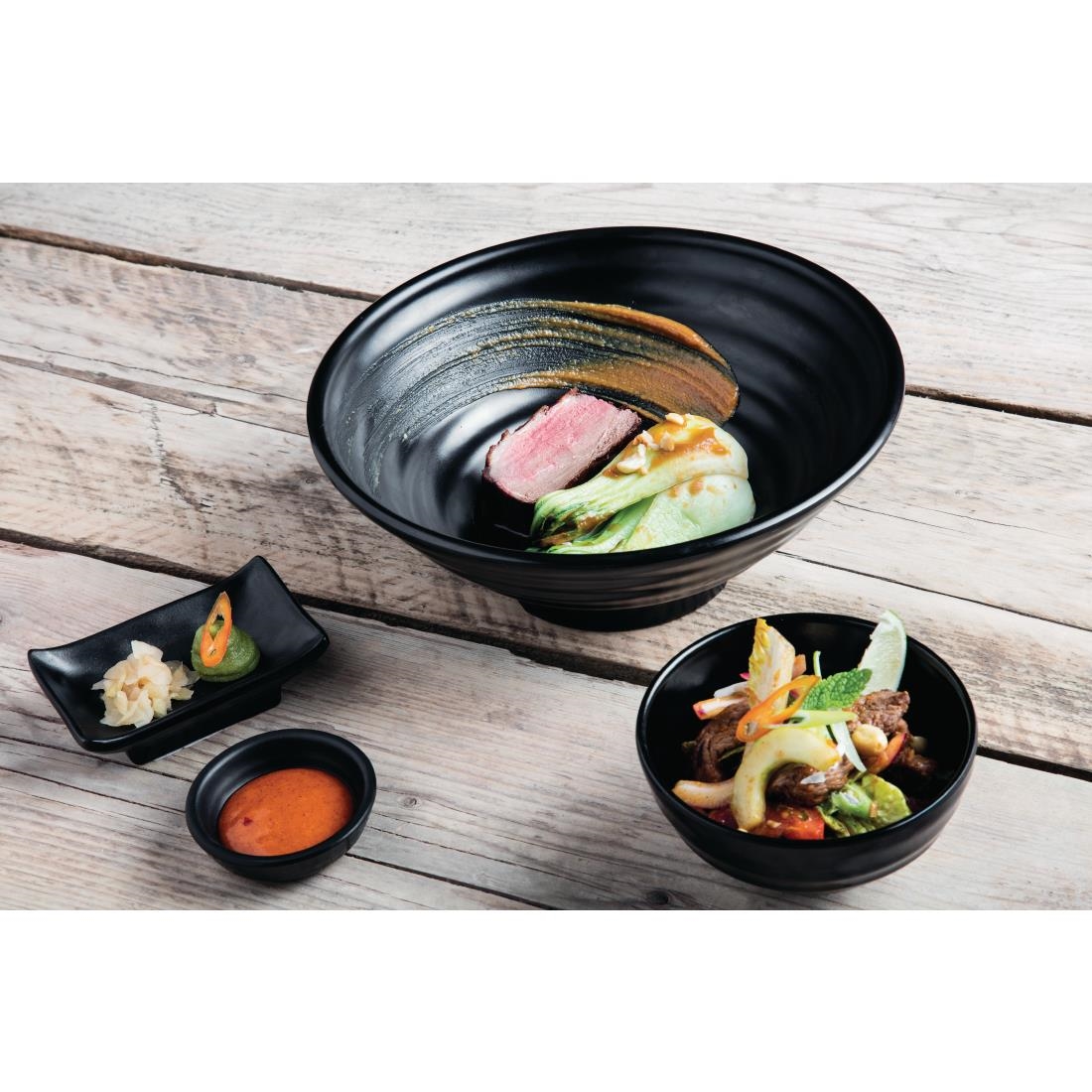 Olympia Kristallon Fusion Melamine Rice Bowls Black 114mm (Pack of 6) - Image 4