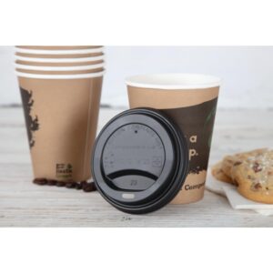 Fiesta Green Compostable Coffee Cup Lids 340ml / 12oz (Pack of 1000)