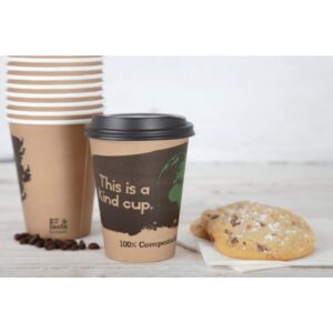 Fiesta Green Compostable Coffee Cups Single Wall 340ml / 12oz (Pack of 50)