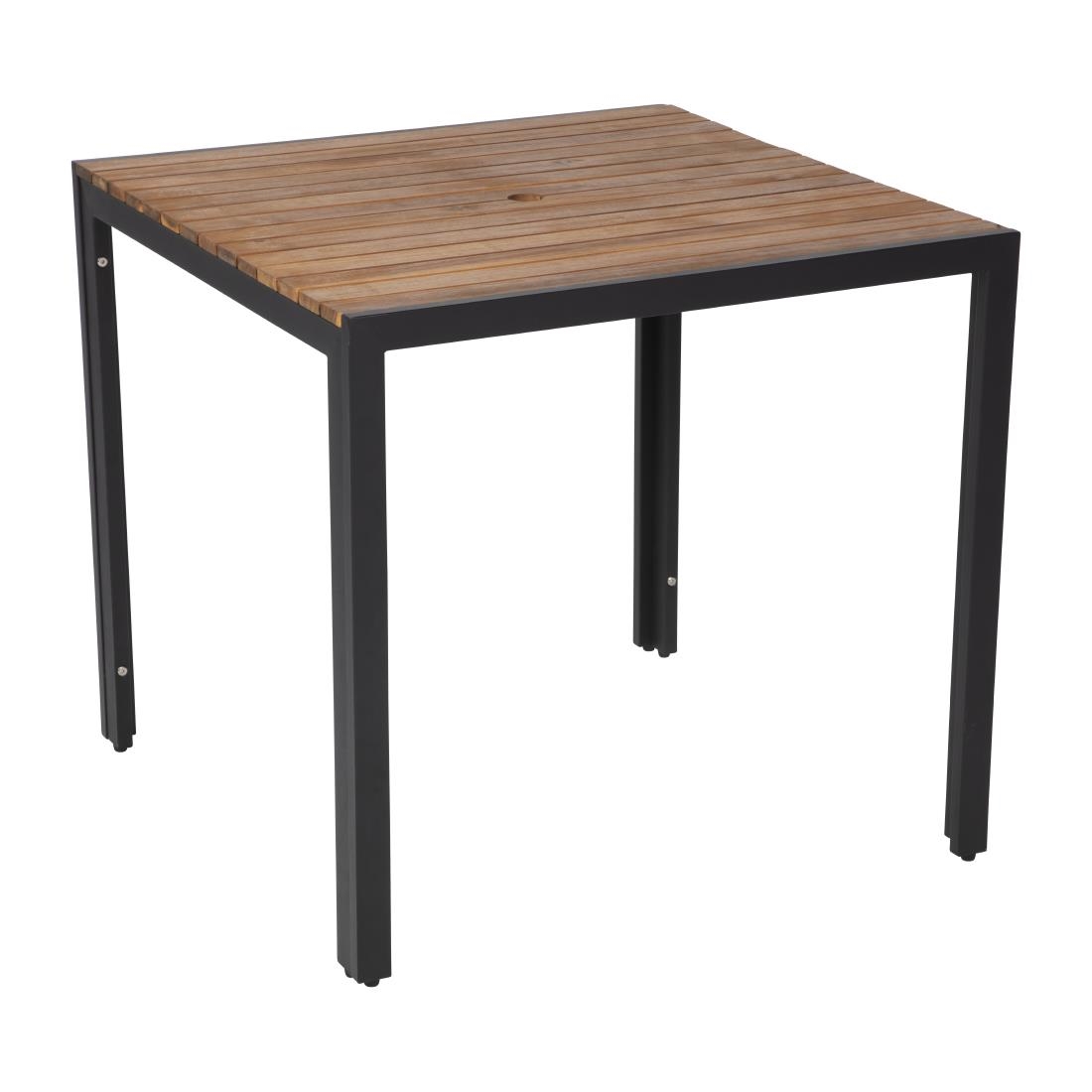 Bolero Square Steel and Acacia Table 800mm - Image 8