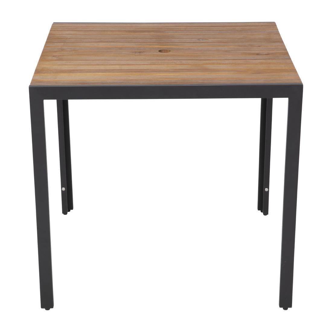 Bolero Square Steel and Acacia Table 800mm - Image 2