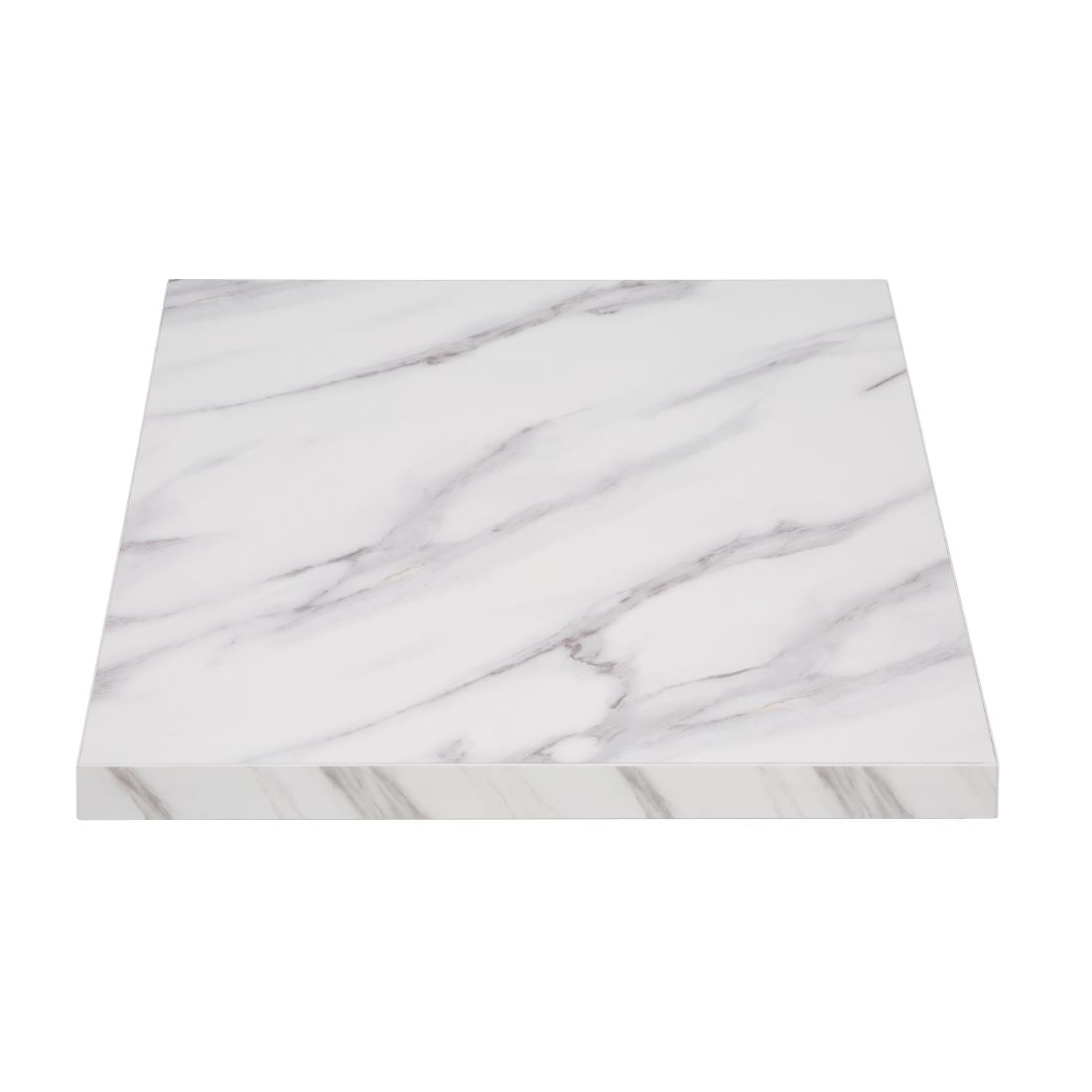 Bolero Pre-Drilled Square Table Top Marble Effect 600mm - Image 3