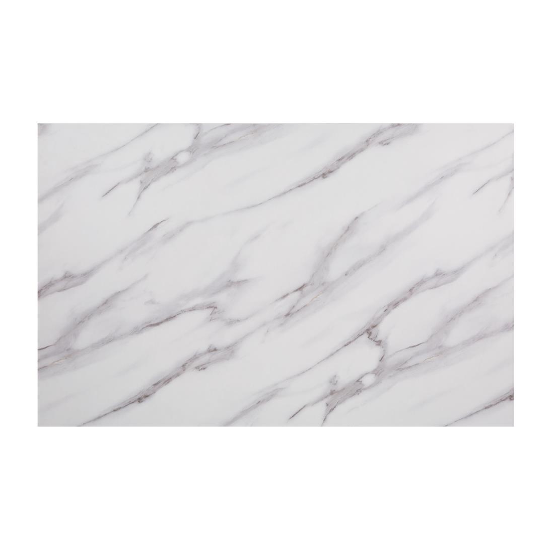 Bolero Pre-Drilled Rectangular Table Top Marble Effect 700mm