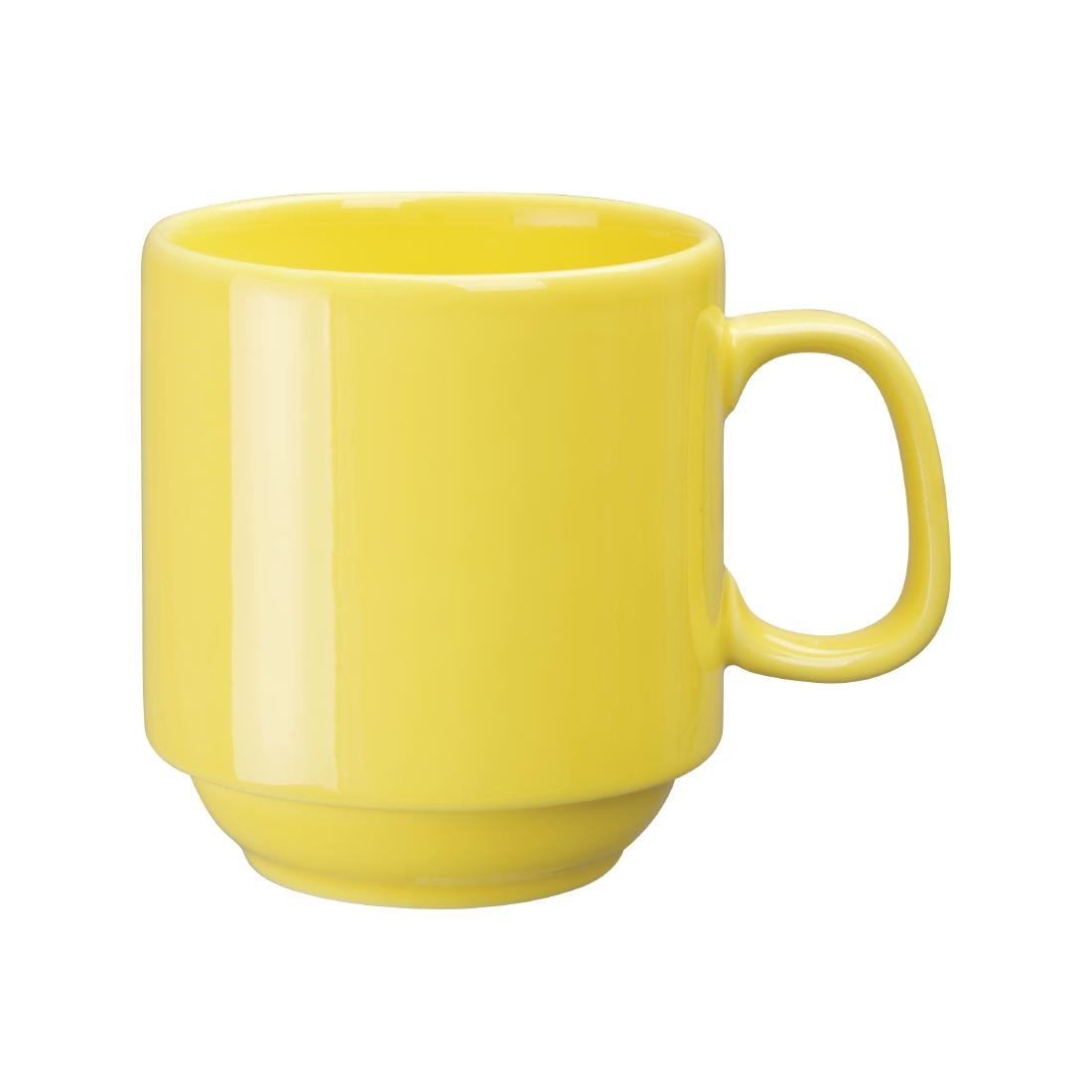 Olympia Heritage Stacking Mugs Yellow 300ml (Pack of 6) - Image 4