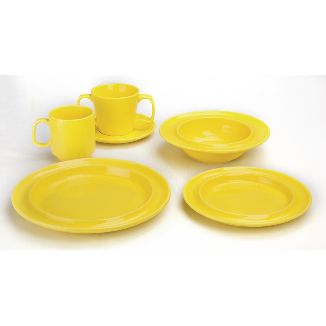 Olympia Heritage Stacking Mugs Yellow 300ml (Pack of 6) - Image 2