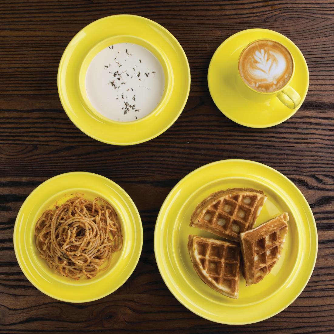 Olympia Heritage Stacking Mugs Yellow 300ml (Pack of 6) - Image 3